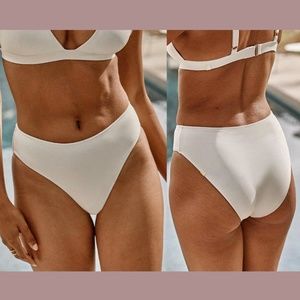 NWT Summersalt‎ [ 2 ] The High Leg Mid Rise Bikini Bottom White Sand